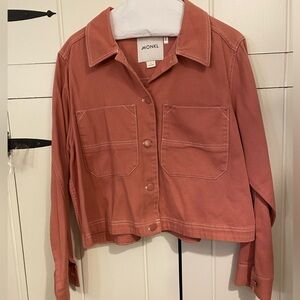 MONKI Coral Short Jacket, Button Front, Standard Collar. Size L.